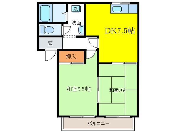 パピヨン　タナカの物件間取画像